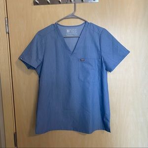 Catarina One Pocket Scrub Top - Heather Indigo